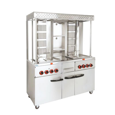 8 Branders Gas Doner Machine voor het Midden-Oosten Restaurant Roestvrij staal Shawarma Grill