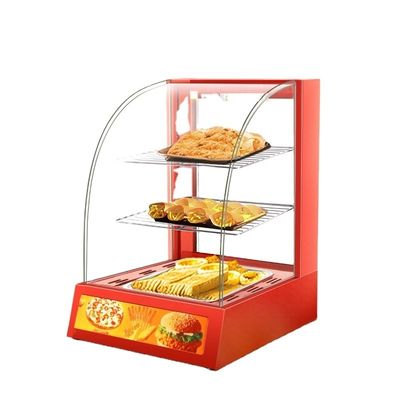 Commerciële mini elektrische voedingsdisplay Warmer Showcase met drie lagen 380x460x600mm