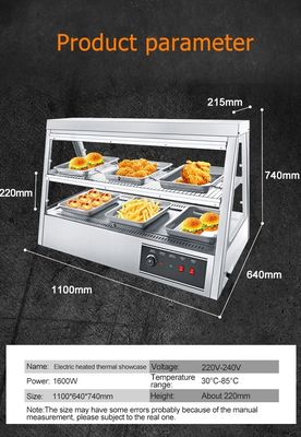 Modern Desgin Twee laag Warme lucht Circulatie Voedsel Display Warmer voor gebakken kip
