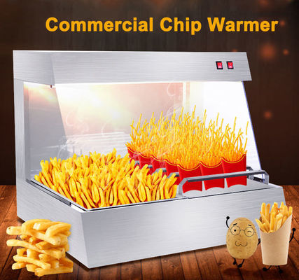 1.6KW multifunctionele grote capaciteit chip warmer display voor commerciële food service