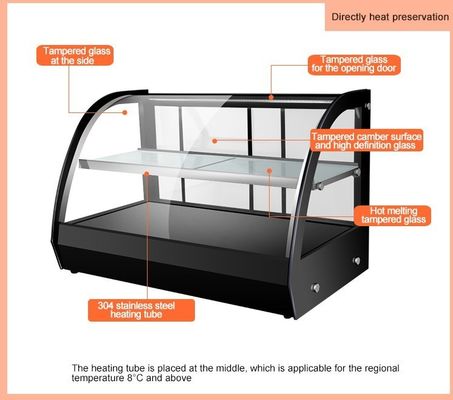 Desktop Elektrisch 2 lagen gebakken kippenvoedsel Display Warmer Vitrine met elektrische energiebron