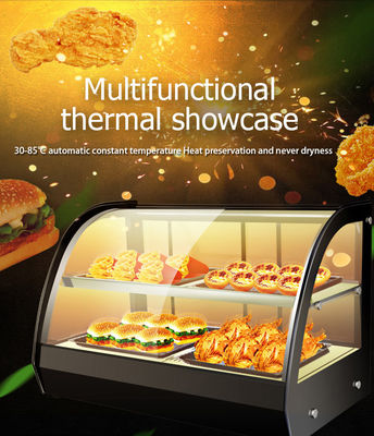 Hotel Club Gebakken Kip Glas Voedsel Warmer Display Showcase voor Restaurant Cafe