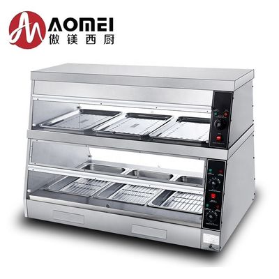 Elektrisch aangedreven commercieel 2 laag warm voedsel display Warmer voor het warm houden van voedsel