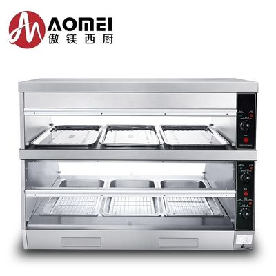 Elektrisch aangedreven commercieel 2 laag warm voedsel display Warmer voor het warm houden van voedsel