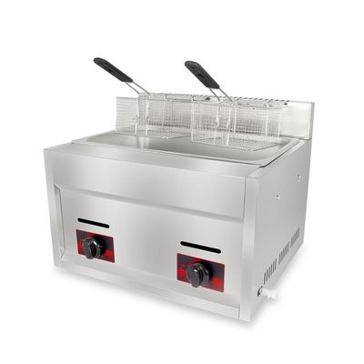 6L 6L commerciële roestvrij staal gas deep fry met 2 mand gebakken kip machine