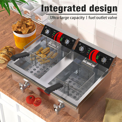 12L dubbele tank elektrische frituremachine Deep Fryer Pot met mandgrootte 210*220*120mm