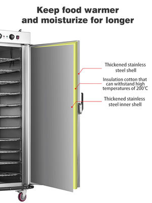 Roestvrij staal Buffet Food Warmer Cart voor catering 220V/50HZ/1Ph Power Supply Klaar