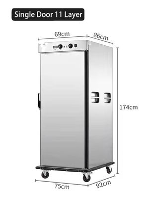 Roestvrij staal Buffet Food Warmer Cart voor catering 220V/50HZ/1Ph Power Supply Klaar
