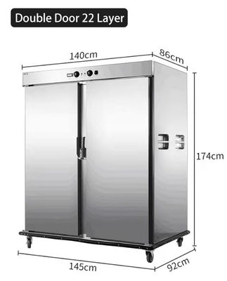 Roestvrij staal Buffet Food Warmer Cart voor catering 220V/50HZ/1Ph Power Supply Klaar