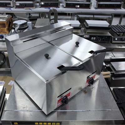 Roestvrij staal 2 tanks 2 manden LPG deep fryer voor commercieel gas gebak 12L capaciteit