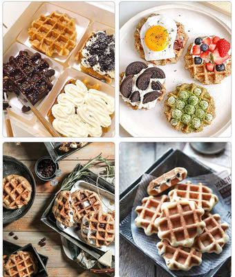220V/50Hz Timer 0-10 Minuten Vierkante Belgische Waffelmachine Elektrische Snack Waffelmaker