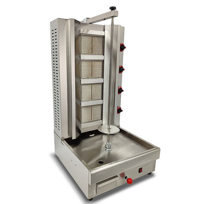 2/3/4 Branders Gas Type LPG/NG Roterende Shawarma Grill voor hoogproductieve kebab maken