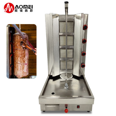 2/3/4 Branders Gas Type LPG/NG Roterende Shawarma Grill voor hoogproductieve kebab maken