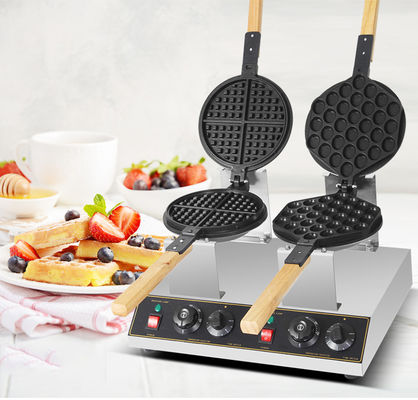 Roestvrij staal commerciële taart Belgische wafelmachine voor en gemakkelijke bediening
