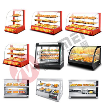 3 lagen Rode snack food warmer Showcase voor commerciële voedselbehoud oplossing