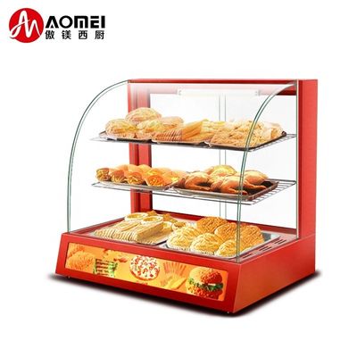3 lagen Rode snack food warmer Showcase voor commerciële voedselbehoud oplossing