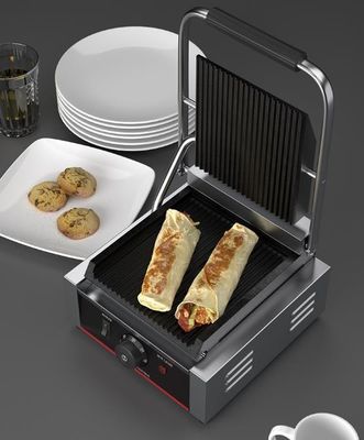 Commerciële elektrische gegrilde broodjes Panini maker met bovenste grill Grootte 215*215mm