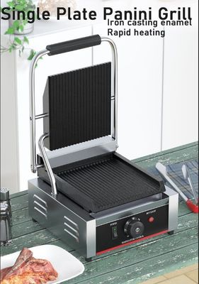 Commerciële elektrische gegrilde broodjes Panini maker met bovenste grill Grootte 215*215mm