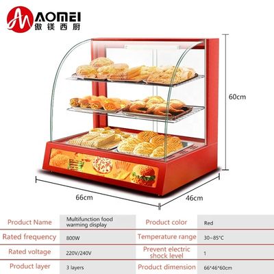 Roestvrij staal commercieel voedsel display Warmer in met 3 lagen en gemakkelijk te bedienen