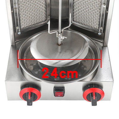2-branders Commerciële gas gebruikt Rotary Mini Shawarma Doner Kebab Grill Machine voor LPG/NG