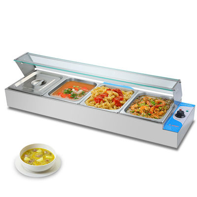 220V commerciële keuken zware elektrische 4-pan bain marie voor restaurant