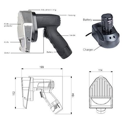 Engineering Plastics Body Material Draadloos Elektrisch Shawarma Messer Kebab Slicer