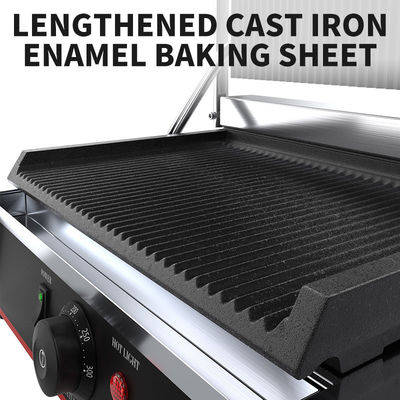 Grill met niet-klevende coating voor contact met zwarte zilveren broodjes
