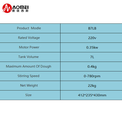 Online Support 7L Professionele Keuken Elektrische Bakkerij Bakkerij Mixer Voedsel Mixer Taagmixer