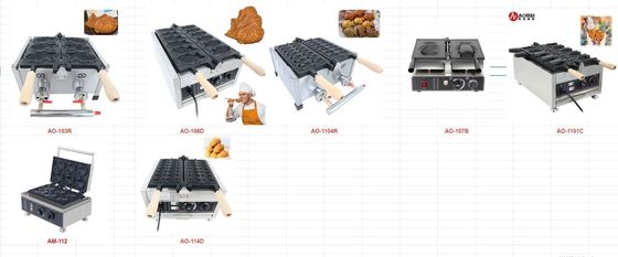 Commerciële Non Stick Electric Egg Waffle Maker met krab en dier vormen Cartoon 110/220 Spanning