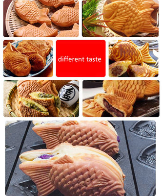 Koreaanse vistaart Commerciële elektrische Taiyaki wafelmaker met 18 kg roestvrij staal