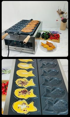 Koreaanse vistaart Commerciële elektrische Taiyaki wafelmaker met 18 kg roestvrij staal