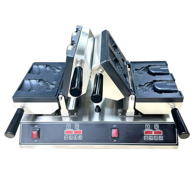 Double Waffle Maker ijsmachine met open mond visvorm en Timer 0-10 minuten