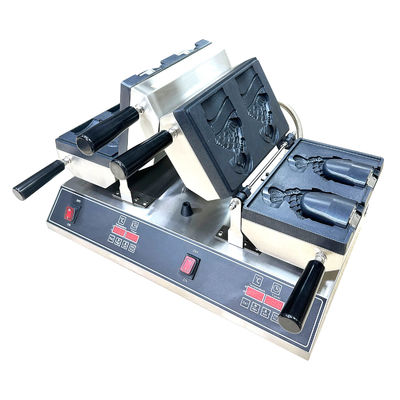Double Waffle Maker ijsmachine met open mond visvorm en Timer 0-10 minuten