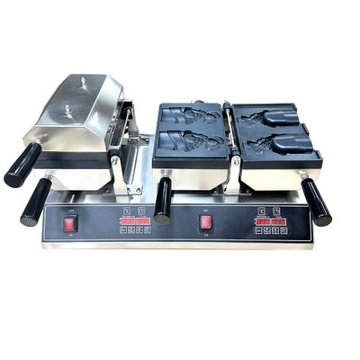 Double Waffle Maker ijsmachine met open mond visvorm en Timer 0-10 minuten