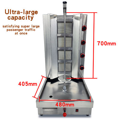 Duurzame PG-04 Commerciële 4 Brander Doner Kebab Machine Gas Shawarma Machine Voor Restaurant