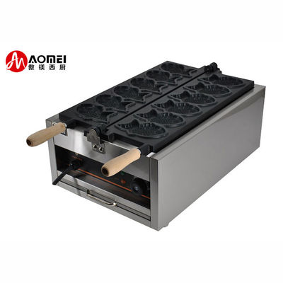Roestvrij staal Taiyaki maken machine voor snack apparatuur en 128x8x78mm vis grootte