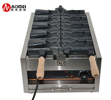 Roestvrij staal Taiyaki maken machine voor snack apparatuur en 128x8x78mm vis grootte