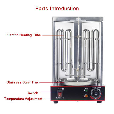 2 branders Elektrische verticale rotisserie kippenbroiler voor automatische vleesproductie