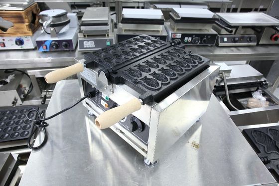 Elektrische Taiyaki-machine van roestvrij staal voor visvormige snackapparatuur 380x380x245mm