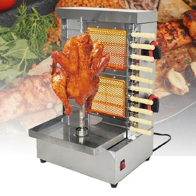 Gas Shawarma Machine 2 Brander Kip Doner Kebab BBQ Grill Skewers Maker Voor buiten