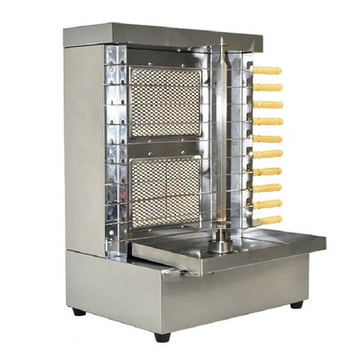 Gas Shawarma Machine 2 Brander Kip Doner Kebab BBQ Grill Skewers Maker Voor buiten