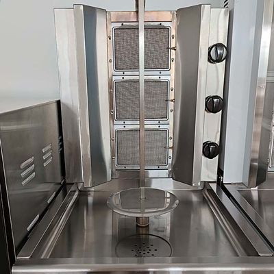 220V volledig automatische Shawarma Grill Doner Kebab Machine met 2/3/4/5/6 Burners Gas Grill