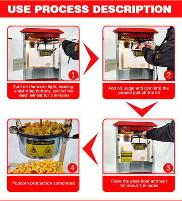 Een handige popcornmachine voor buiten met voedselwarmer en een eigen vormontwerp