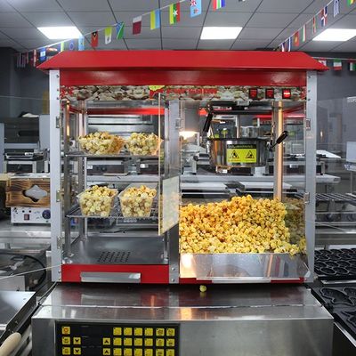 Een handige popcornmachine voor buiten met voedselwarmer en een eigen vormontwerp