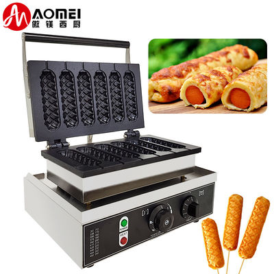 6 in 1 commerciële elektrische stok Wafelbakker Keukengerei Snack Hot Dog Waffelmachine 7.5 KG