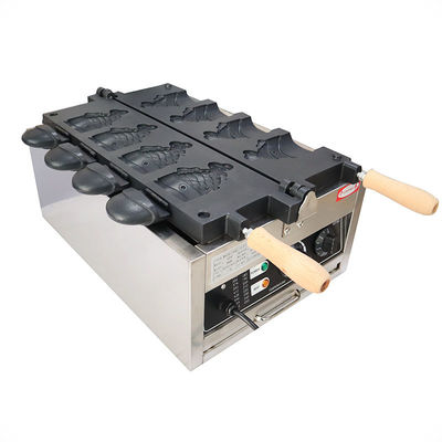 Maak perfecte snacks met onze commerciële niet-stick 4pcs ijs open mond vis wafel maker