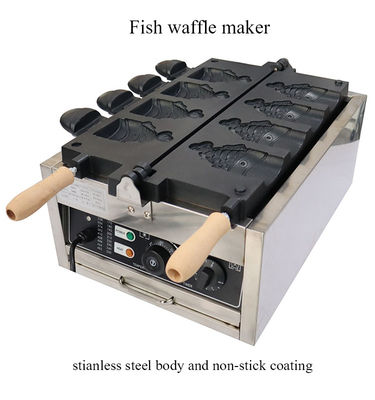 Maak perfecte snacks met onze commerciële niet-stick 4pcs ijs open mond vis wafel maker