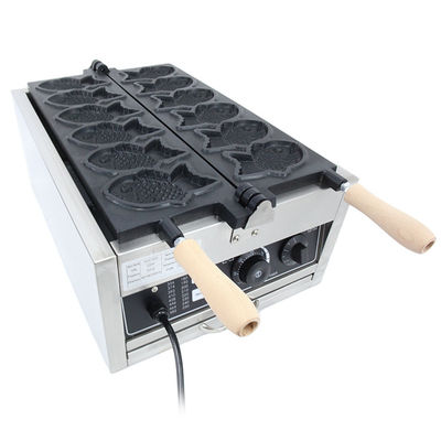 Maak perfecte snacks met onze commerciële niet-stick 4pcs ijs open mond vis wafel maker