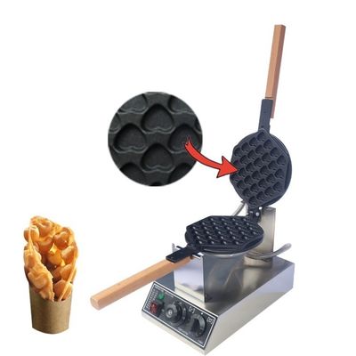 Het maken van bubbelwaffels met balwaffelmachine