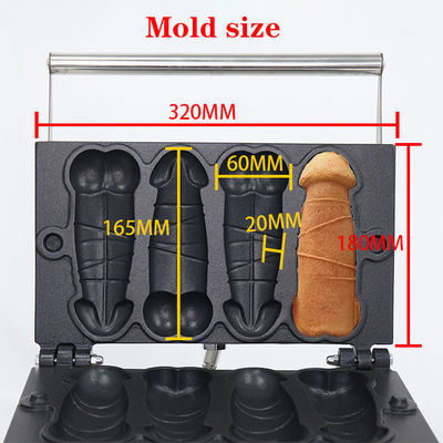 Roestvrij staal Bob Waffle Mensen Dick Pen Waffera Penis Waffle Maker Machine 10,6 KG